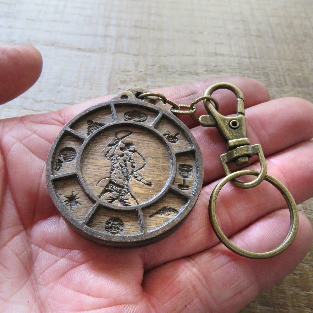 INDIANA JONES RUSTIC Chunky Keychain or Keyring for Raiders of the Lost