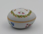 Limoges Castel Egg Shape Floral Mini Trinket Box
