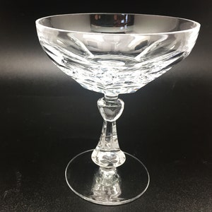 3 Vintage Clear Crystal Champagne Sherbet Glasses