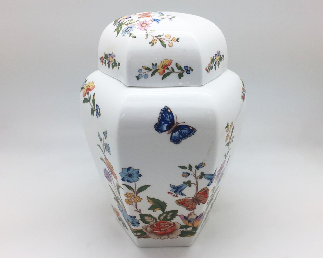Aynsley cottage Garden Hexagonal Ginger Jar Etsy