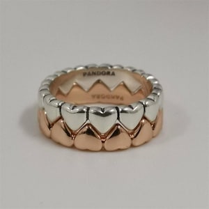 Pandora Row of Hearts Ring set