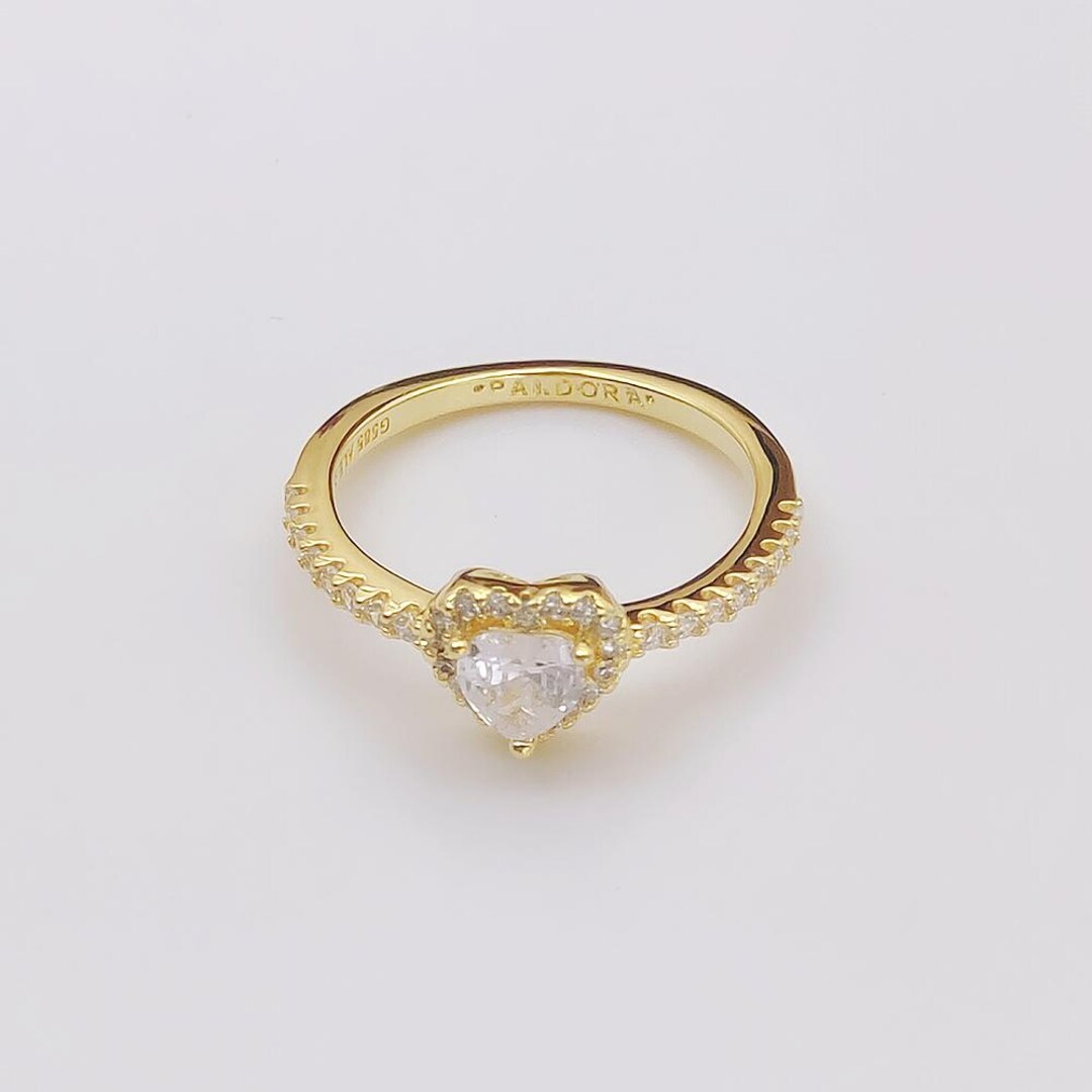 Pandora ALE Sparkle Gold Heart Ring
