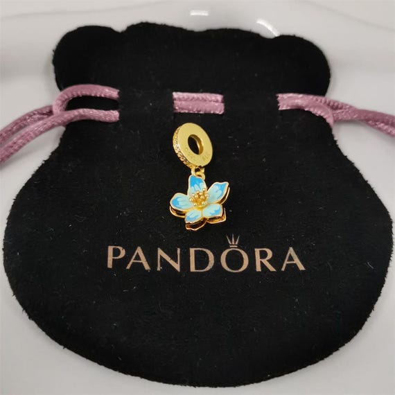 Pandora Blue Blossom dangle チャーム 正規品 Blue Blossom Dangle Charm | Gold plated | Pandora US