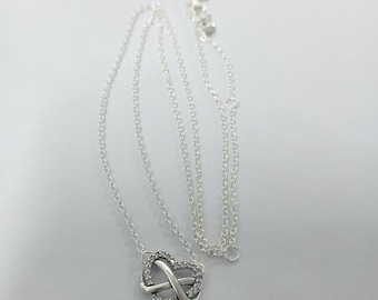 New Pandora Sparkling Infinity Heart Collier Necklace ALE S925