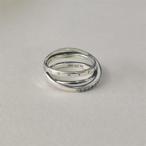 NEW PANDORA 925 Silver Crossover Pavé Triple Band Ring