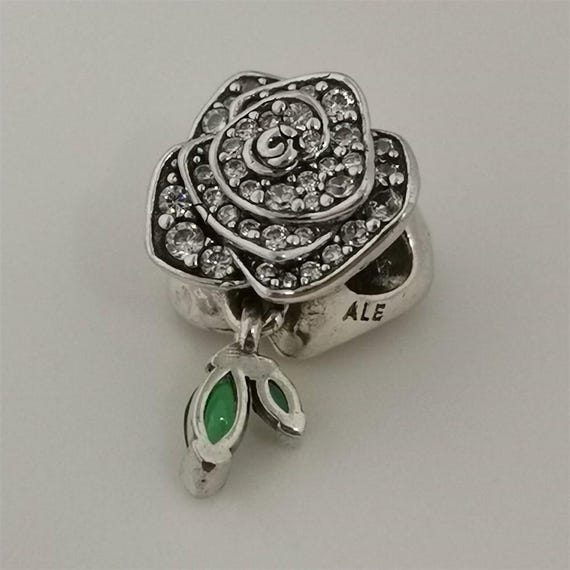 Pandora Sparkling Rose in Bloom Charm - Etsy