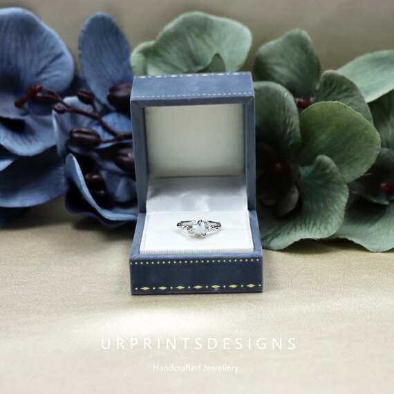 S925 Sterling Silver Irregular Faceted Opal Open Ring UK