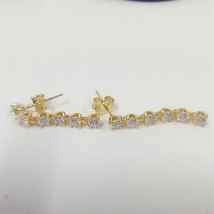 Pandora Sparkling Stones Drop Earrings Gold