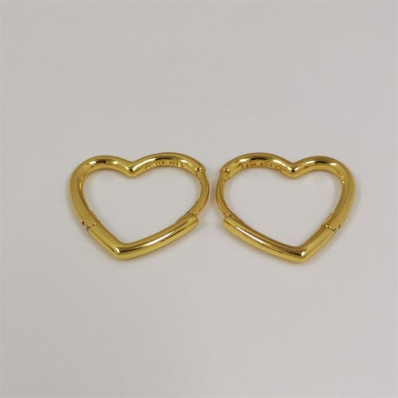 Pandora Asymmetrical Heart Hoop Earrings - Etsy