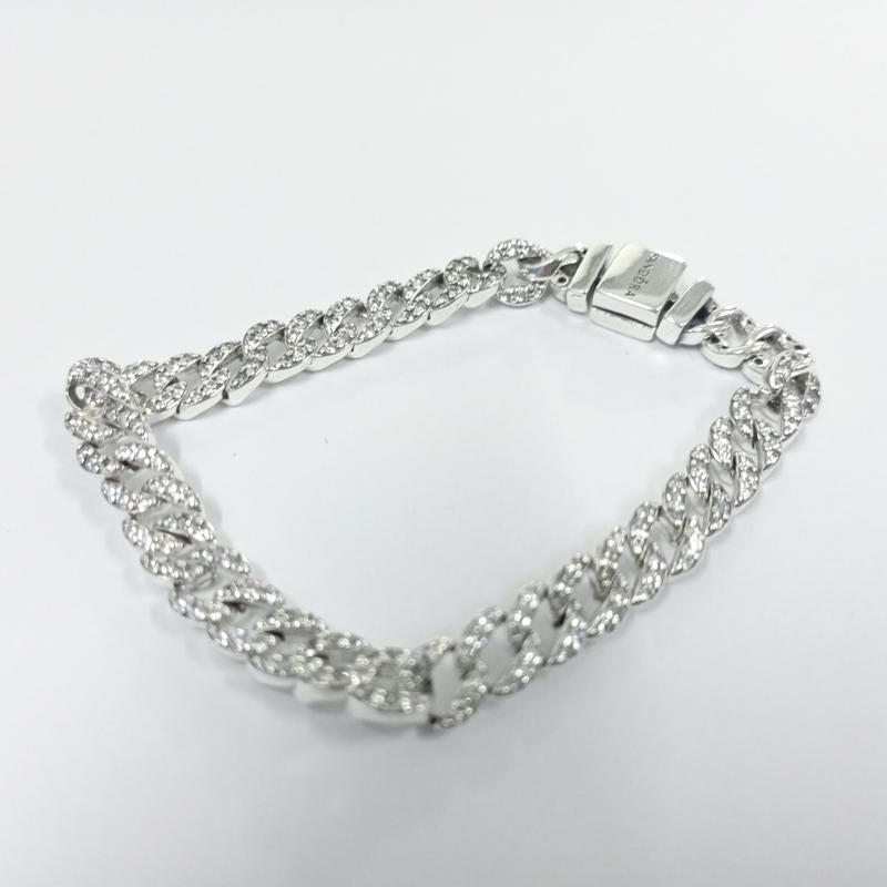 PANDORA Timeless パヴェ チェーン ブレスレット Pandora Timeless Pavé Cuban Chain Bracelet | Sterling silver