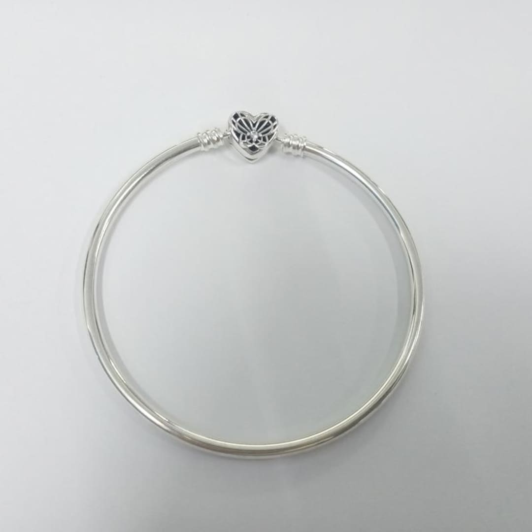 Buy New Pandora Silver Moments Heart Butterfly Bangle Online in
