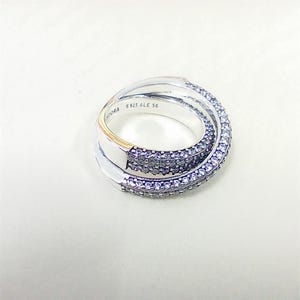 Pandora Timeless Pavé Crossover Dual Band Silver Ring