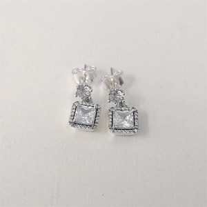 New PANDORA Silver Stud Earrings Timeless Elegance CZ UK Gift