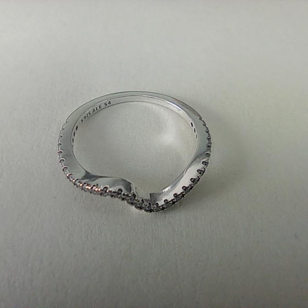 Pandora Timeless Ring Stackable Sparkling Wave Ring Sterling