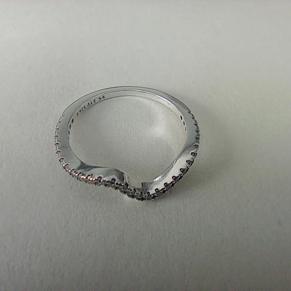 Pandora Timeless Ring Stackable Sparkling Wave Ring Sterling