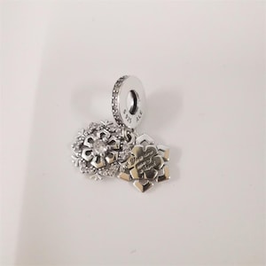 New PANDORA Sparkling Snowflake Double Dangle Charm