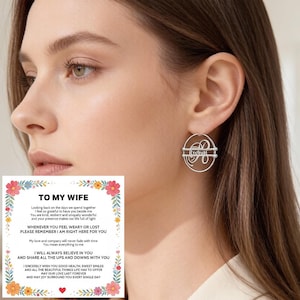 Pendientes de aro personalizados con nota y nombre para mi esposa