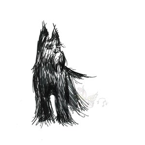 Scottish Terrier Print Drawing Marker Signed