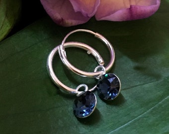 Montana Swarovski Crystal Hoop Earrings 12 mm