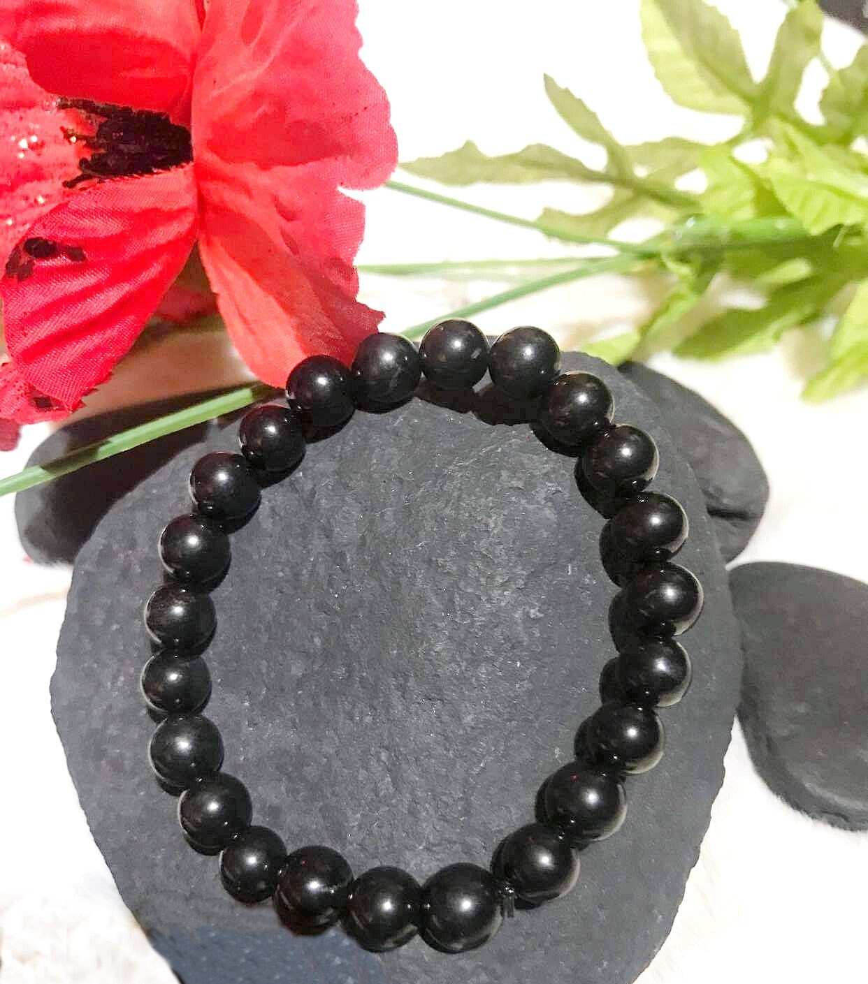 Shungite Radiation 5g Protection Bead Stretch Bracelet Etsy