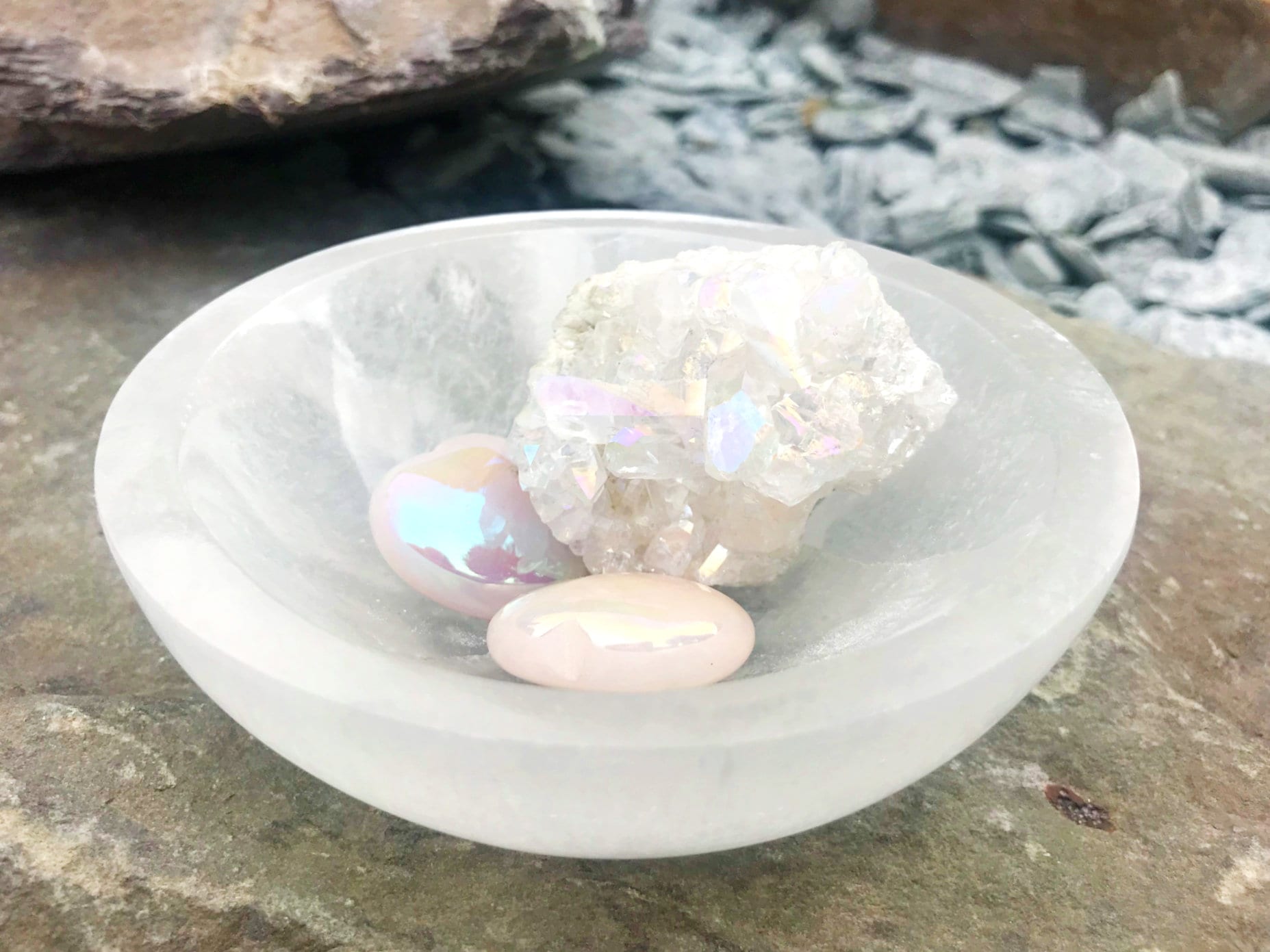 12 cm Selenite  Bowl, Charging Bowl For Crystals Decorative Gemstone Dry Offering Bowl