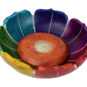 Speckstein Chakra Räucherstäbchenhalter Sieben Chakra Farbe Speckstein Räucherstäbchenhalter, Räuchergefäß, Aschefänger