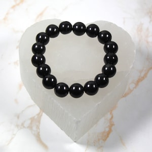 Shungite Bead Bracelet Natural Polished Crystal Bracelet Made With 10 mm Shungite Beads