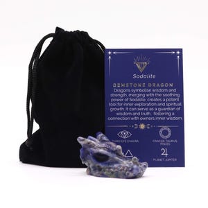 Hand-Carved Gemstone Dragon – 5cm Crystal Dragon Head Amethyst, Rose Quartz, Sodalite, Bloodstone for Protection, Strength & Healing