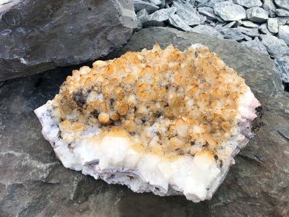 Citrine Cluster, Natural Citrine Geode, Spiritual Abundance Crystal  Kg