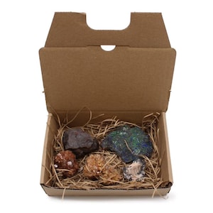 Mineral Specimen Gift Set | Natural Crystal Collection |  Raw Stones in Gift Box | Natural Crystal & Rock Collection | Unique Gift