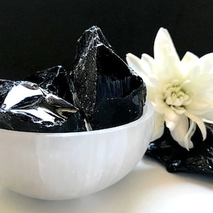 Raw Black Obsidian Stones (5-8cm) | Natural Obsidian Crystal | Protection & Grounding | Healing Crystal | Volcanic Glass | Energy Shield