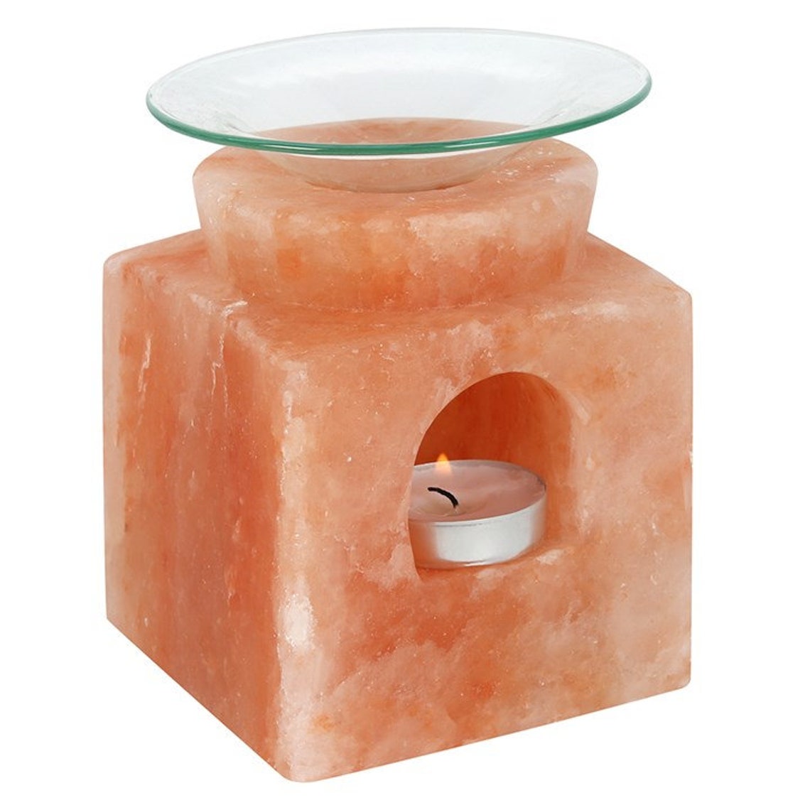 Cube Himalayan Salt Lamp Oil Burner With Essential Oil Etsy UK