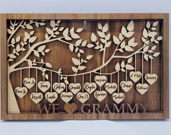 Décoration murale fête des mères, décoration murale art familial, cadeau arbre généalogique