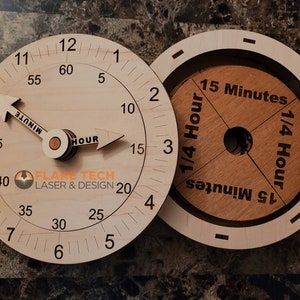 Children's Learning Clock, Wooden Learning Time Clock, Clock for Learning Time with Built-In Storage Unit