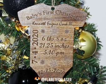 Baby's First Christmas Ornament, Laser Cut SVG File (INSTANT DOWNLOAD)