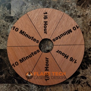 Peut inclure: Une roue de gestion du temps en bois avec six sections. Chaque section est &eacute;tiquet&eacute;e avec un incr&eacute;ment de temps&nbsp;: 10&nbsp;minutes, 1/6&nbsp;heure, 10&nbsp;minutes, 1/6&nbsp;heure, 10&nbsp;minutes et 1/6&nbsp;heure. La roue est fabriqu&eacute;e par Flare Tech Laser & Design.