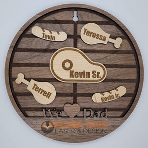 Father&#39;s Day Wall Decor, We Love Dad, Gift for Pit Master and Barbecue Experts, Gift for Dad, Man Cave Decor