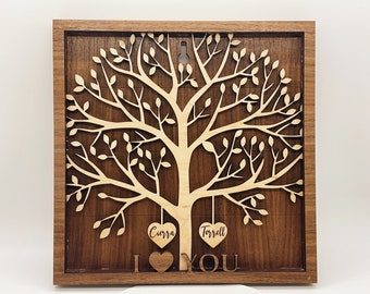 Valentine's Day Couples Tree Wall Decoration, Wall Art, Gift for Significant Other