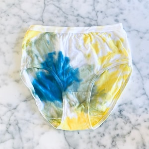 Tie Dye Underwear / Briefs - Blue Green Yellow Watercolor