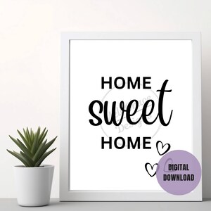 Home Sweet Home Printable Wall Art | Digital Download | 8.5x11 inches