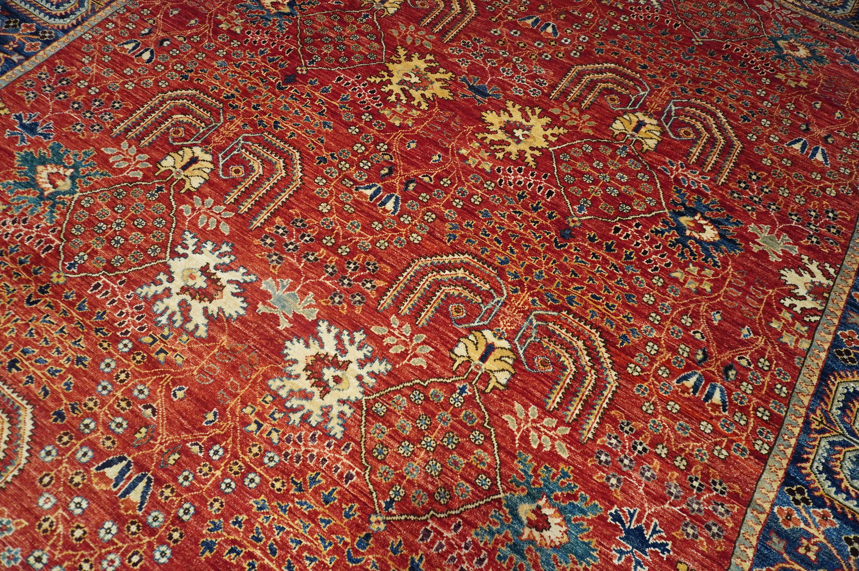 Red 8x10 Area Rug Afghan Hand Knotted 100 Wool Rug Etsy