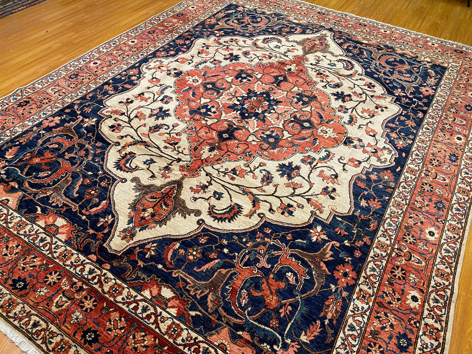 9 x 12 Heriz Area Teppich Persisches Design natürliche Veg | Etsy