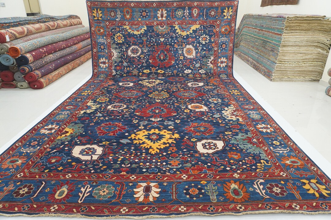 10x16 Navy Blue Sultanabad Area Rug - Afghan Hand Knotted Veg Dyes Wool ...