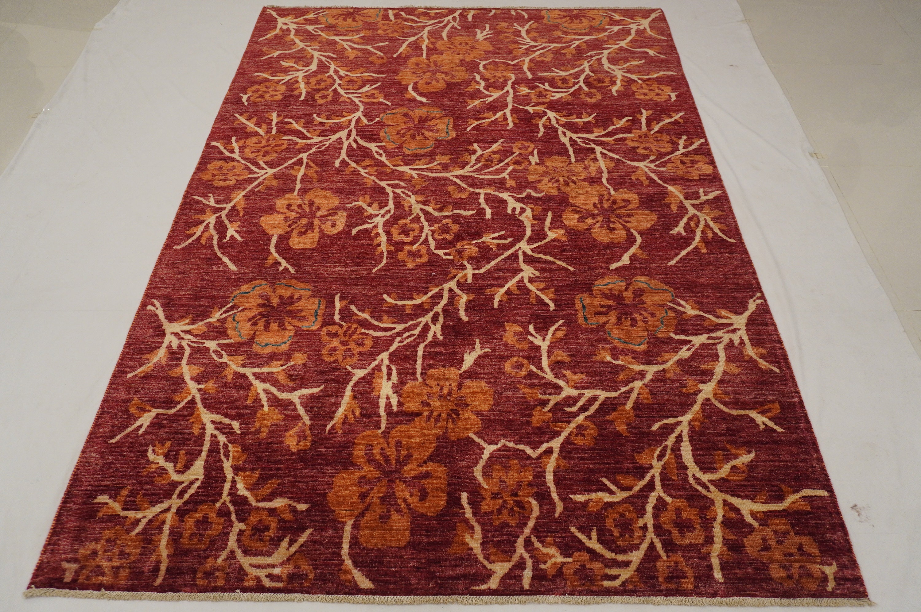 Roter 6x8 Gabbeh Teppich Afghan Handarbeit 100% Naturfarbe | Etsy