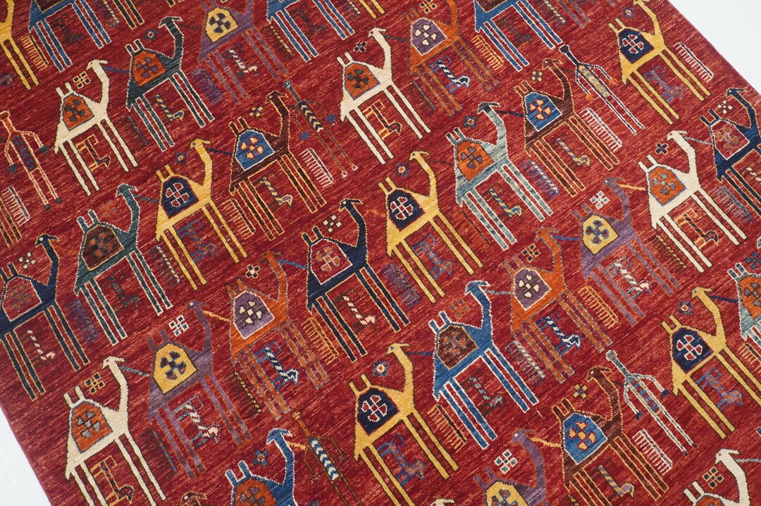 Red Train Rug Texture 6x9 Red Camel Train Rug - Gabbeh Afghan Hand Knotted Veg Dyes Wool Area ...