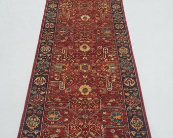 3x12 Red Bidjar Runner Rug - Afghan hand knotted Veg Dyes Wool Oriental Runner Rug - Hallway Runner - Traditional runner - 2&#39;8&quot;x11&#39;10&quot;
