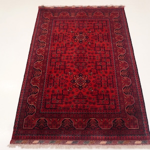 3x5 Red Afghan Area Rug - Khal Mohammadi Natural Dye Hand knotted wool Oriental rug - Bedroom rug - rugs for Living room