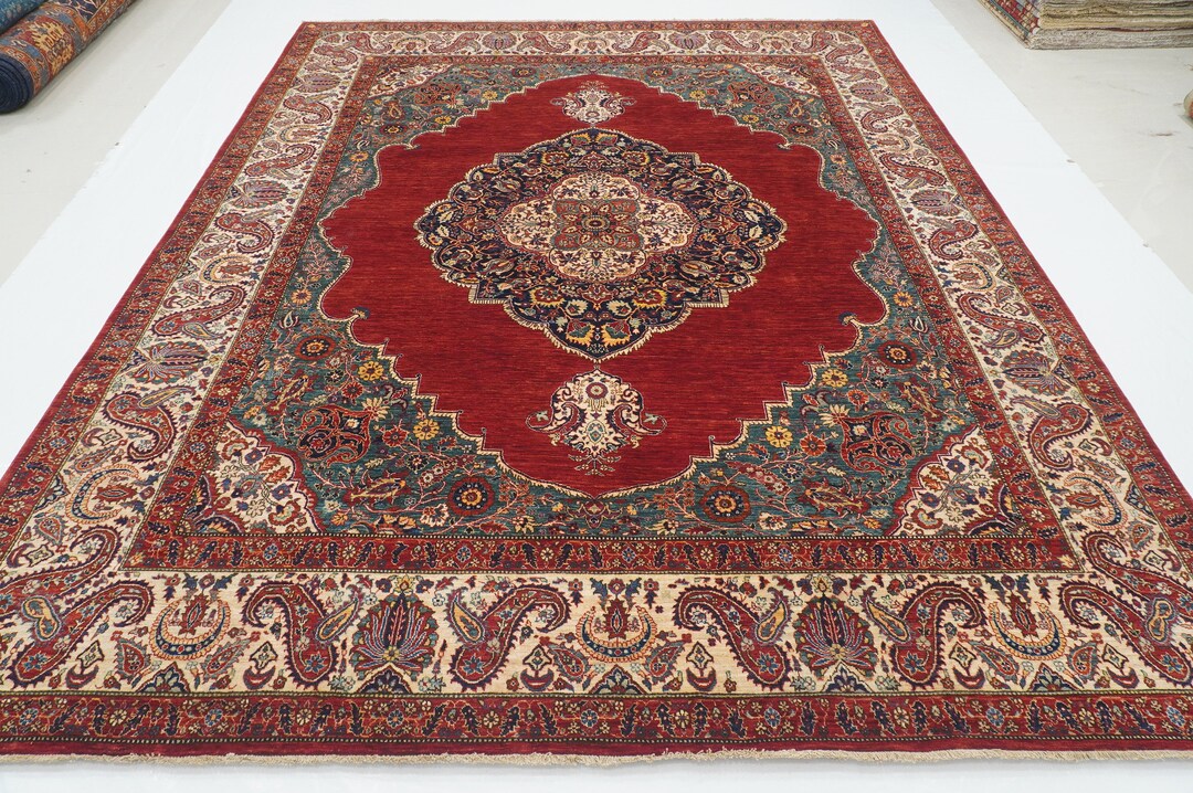 8x10 Red Farahan Area Rug Afghan Persian Style Hand Knotted Veg Dyes ...