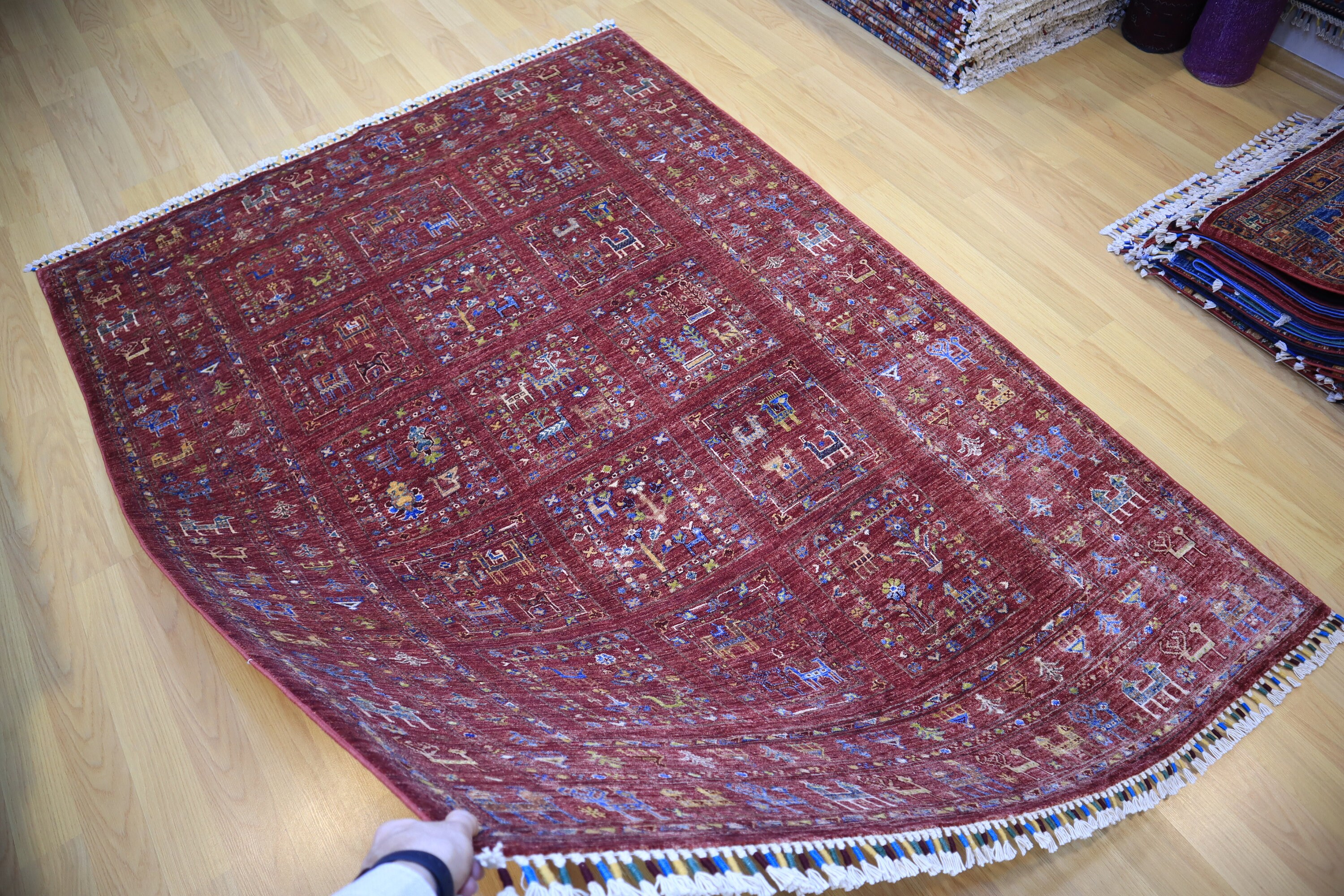 6x8 Gabbeh Area Rug Afghan Handmade 100 Natural dyes Wool Etsy