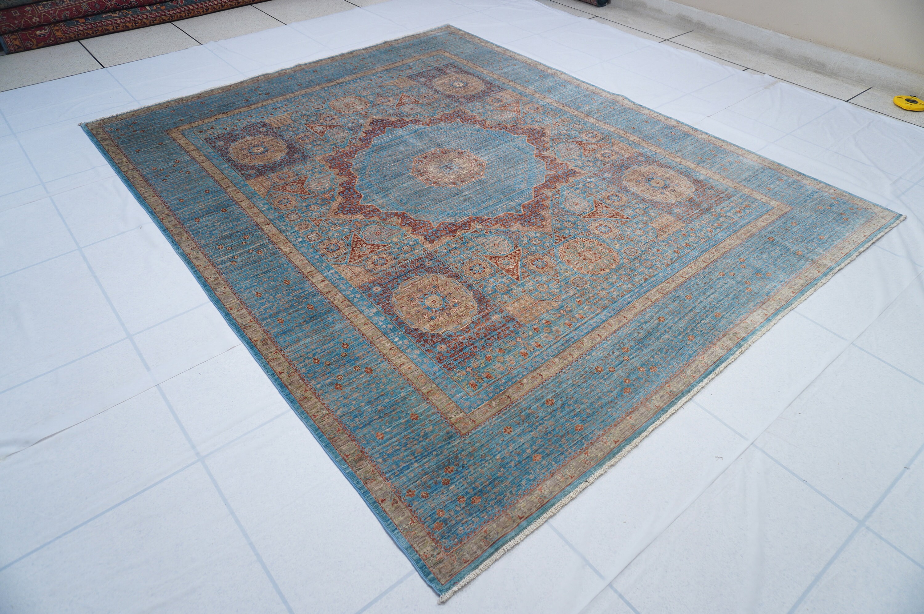 Pastel Blue 8x10 Turkish rug Mamluk Hand knotted wool Area Etsy